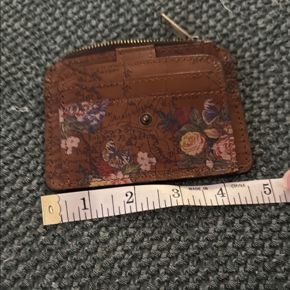Patricia Nash Brown Leather Floral Card Holder - Picture 5 of 8